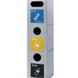 寫字樓室內(nèi)三筒不銹鋼分類垃圾桶