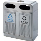 戶外不銹鋼方形分類桶