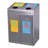 不銹鋼二分類環保果皮箱