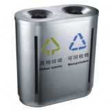 立式商用室內不銹鋼二分類垃圾桶