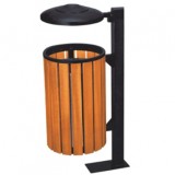 街道戶外鋼木垃圾桶