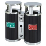 烤漆分類環保鋼木垃圾桶