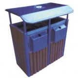 戶外鋼木分類垃圾桶