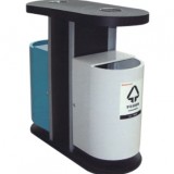 雙桶分類鋼制垃圾桶