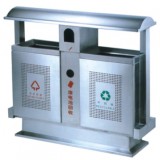 雙筒戶外環(huán)保不銹鋼分類垃圾箱