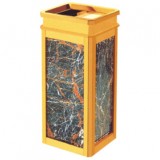 扁水晶鈦金座地果皮箱