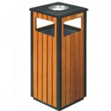 鋼木單桶垃圾桶