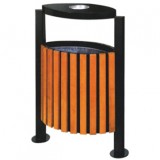 園林鋼木垃圾桶