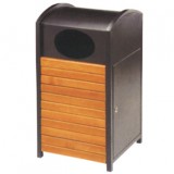 密閉式鋼木垃圾桶