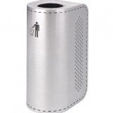 不銹鋼圓弧形靠墻垃圾桶