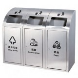 不銹鋼三聯(lián)分類(lèi)垃圾桶