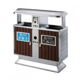 廣場環(huán)保鋼木垃圾桶