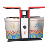 創意UV打印戶外分類不銹鋼垃圾桶