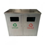 校園簡(jiǎn)潔方形戶外不銹鋼垃圾箱