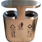 小區物業創意雙分類不銹鋼垃圾箱