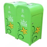 戶外景區雙分類鋼制垃圾箱