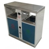 噴塑戶外雙分類鋼板垃圾箱