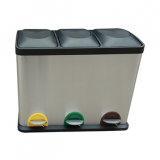 室內客房三分類不銹鋼腳踏式垃圾桶