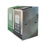 戶外大號(hào)腳踏式不銹鋼分類垃圾箱