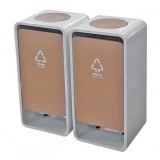 室內商用搖擺蓋UV打印不銹鋼分類垃圾桶