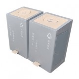 室內學校雙開蓋腳踏式不銹鋼分類垃圾桶