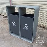 深圳戶外市政街道雙層不銹鋼分類垃圾桶