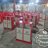 文化小鎮噴粉金屬垃圾桶定制案例