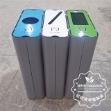 定制精品出口室內(nèi)商用三分類不銹鋼分類垃圾桶