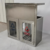 透明兩連體不銹鋼分類垃圾桶定制