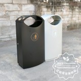 定制出口中東的烤漆不銹鋼垃圾桶單筒案例