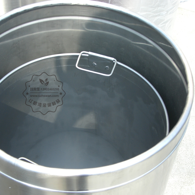 不銹鋼圓形斜口垃圾筒圖片006