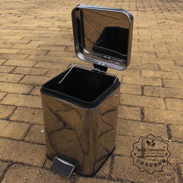 高檔室內不銹鋼垃圾箱圖片