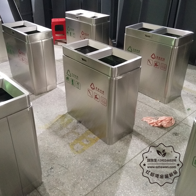 不銹鋼分類環(huán)保垃圾桶圖片003