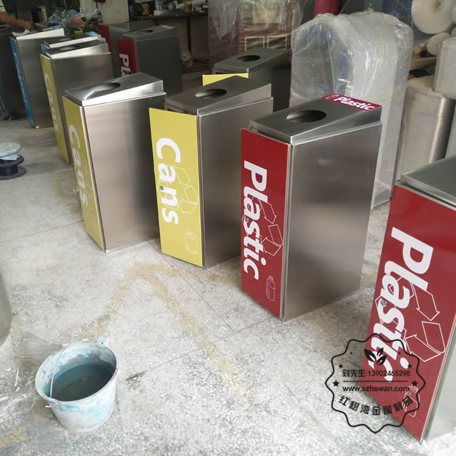不銹鋼四分類環保回收桶圖片003