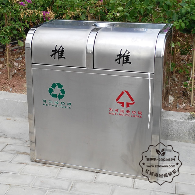 不銹鋼分類環保垃圾桶圖片003