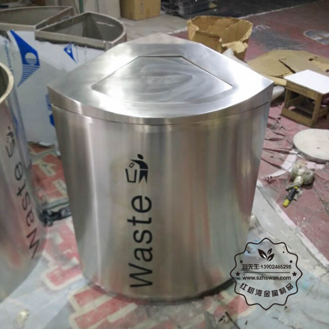 高檔室內不銹鋼垃圾箱圖片