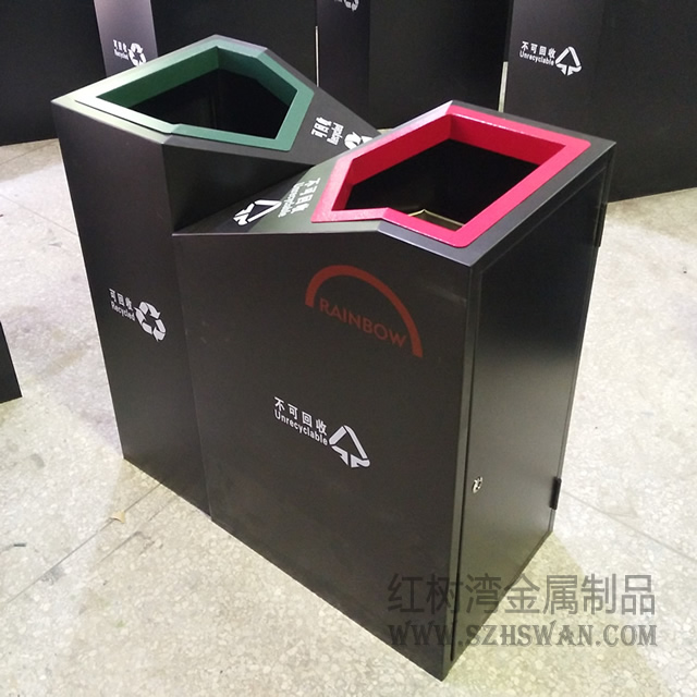 烤漆室內(nèi)不銹鋼分類垃圾箱