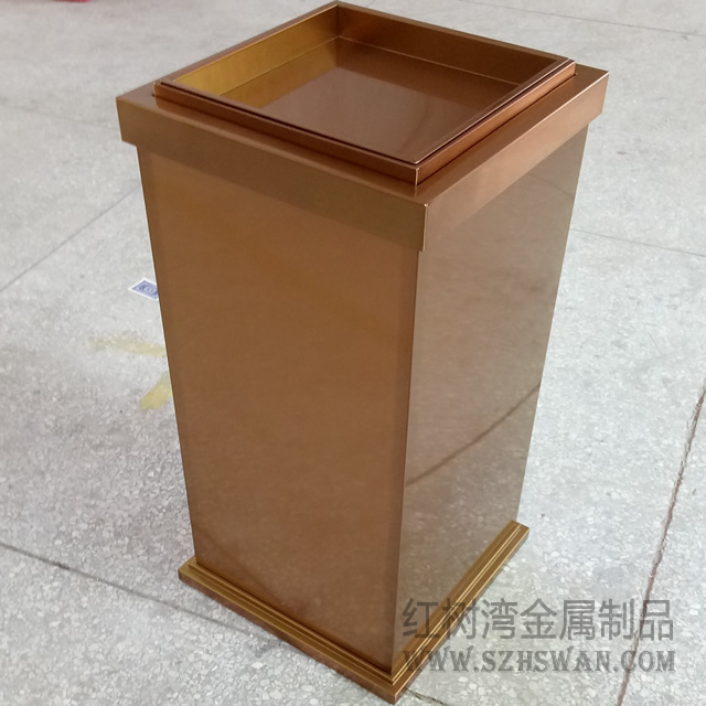 酒店方形室內(nèi)不銹鋼垃圾桶圖片004
