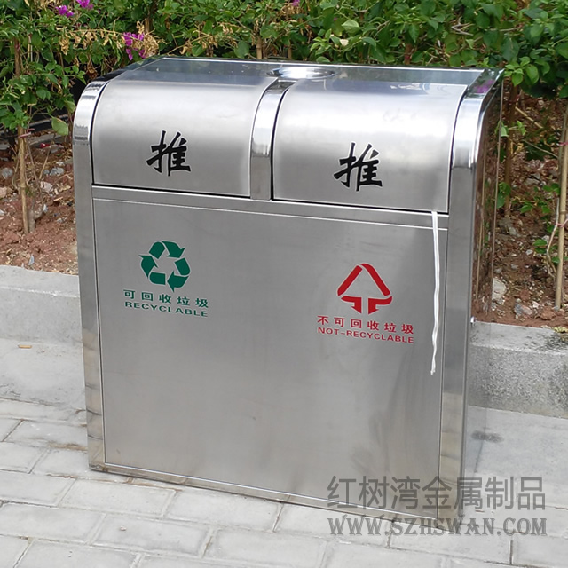 搖蓋式戶外不銹鋼垃圾桶垃圾桶圖片011