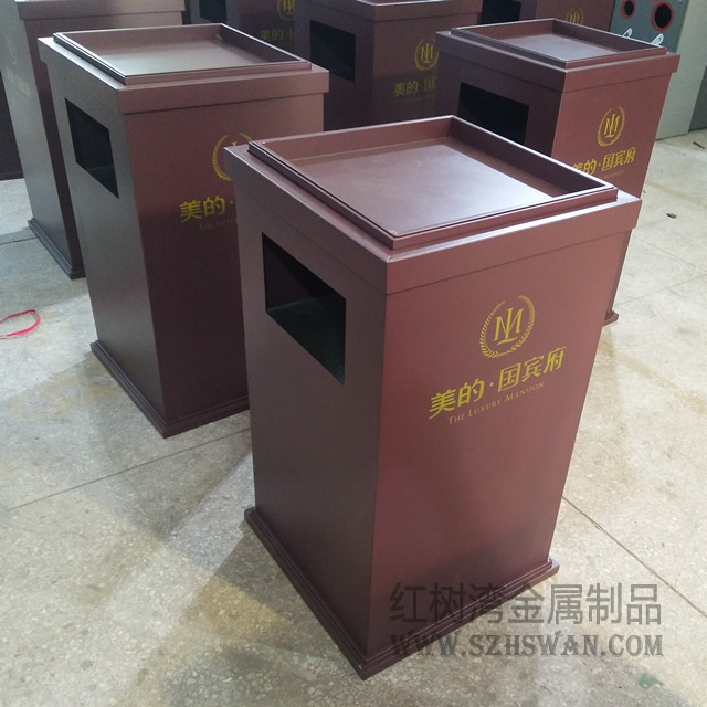 酒店常用室內不銹鋼方形垃圾桶生產商圖片