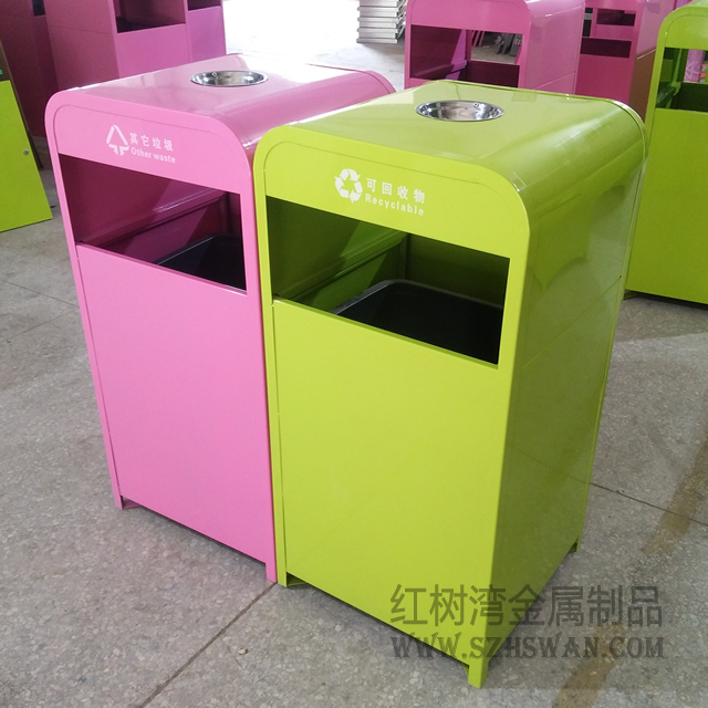 不銹鋼烤漆垃圾桶圖片004