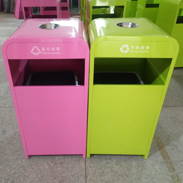 噴塑雙分類戶外不銹鋼垃圾桶垃圾桶圖片007