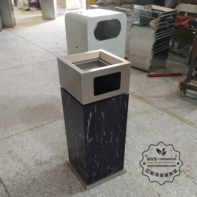 酒店方形室內(nèi)不銹鋼垃圾桶圖片001