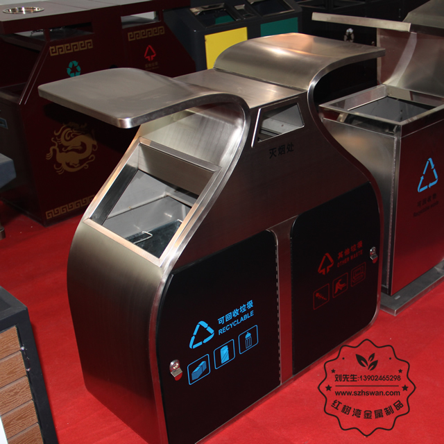 高檔商業戶外不銹鋼垃圾桶垃圾桶圖片001