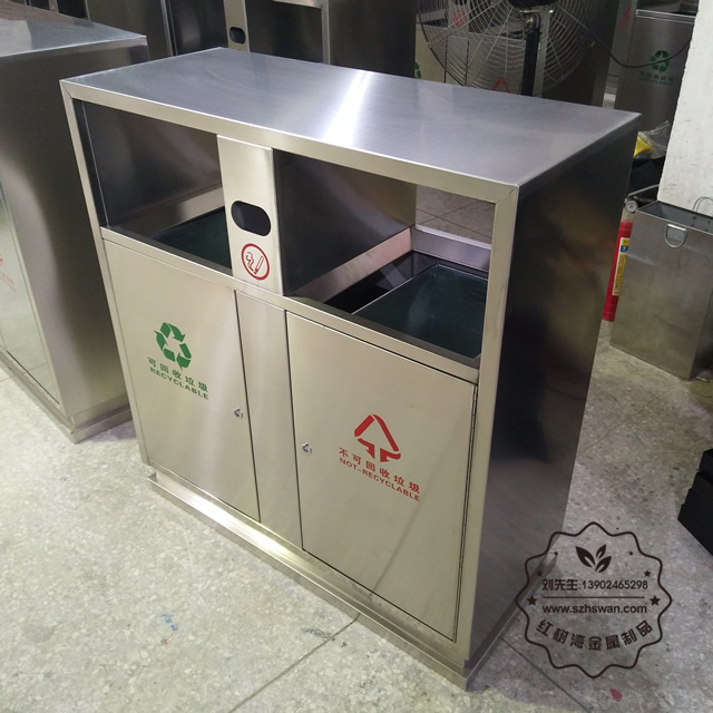 高檔物業街道分類不銹鋼垃圾桶002