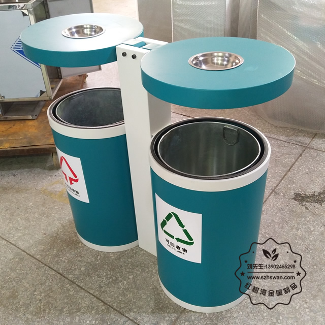 高溫烤漆不銹鋼垃圾桶圖片001