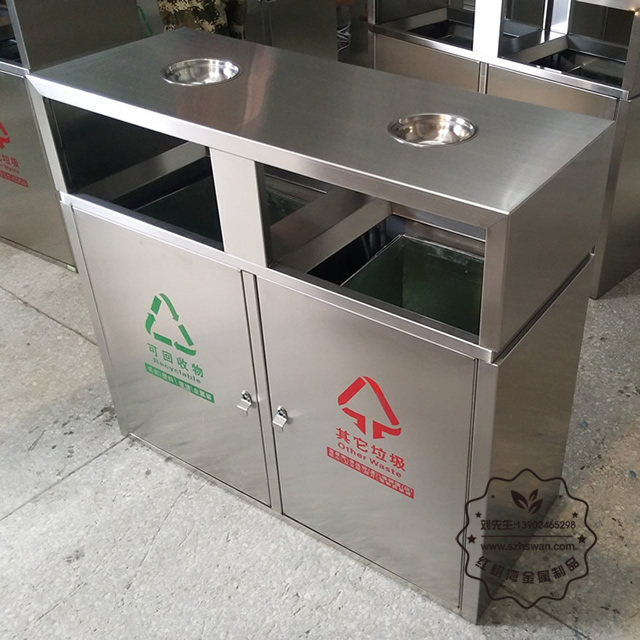 戶外方形不銹鋼垃圾桶圖片011