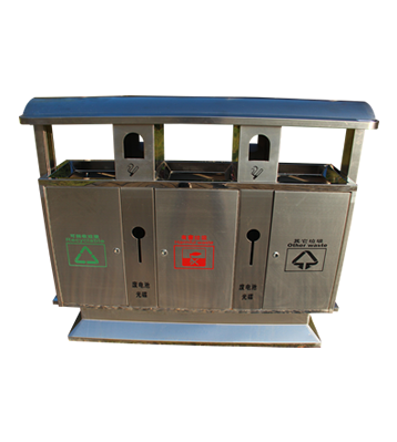 戶外三分類街道不銹鋼垃圾箱主圖