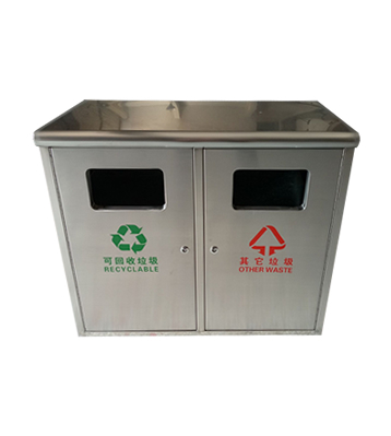 校園簡潔方形戶外不銹鋼垃圾箱主圖