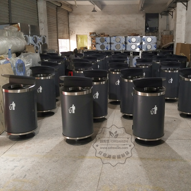 戶外市政道路鋼制垃圾桶圖片002